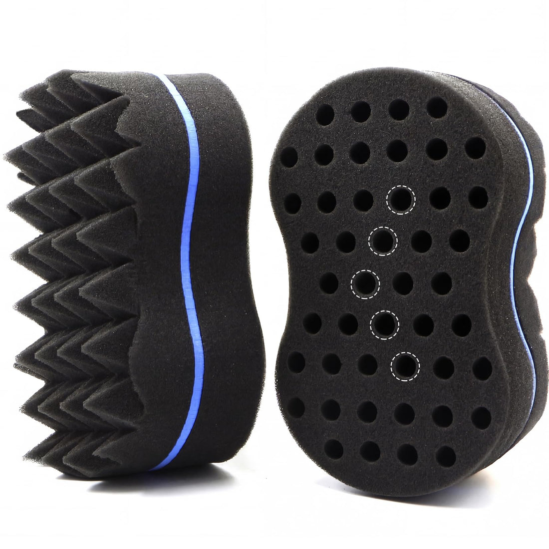 RioRand Hair Sponge Magic Barber Twist Curl Brush Sponge Dreads Locking Afro Coil Comb（Blue 2 Count (Pack of 1))