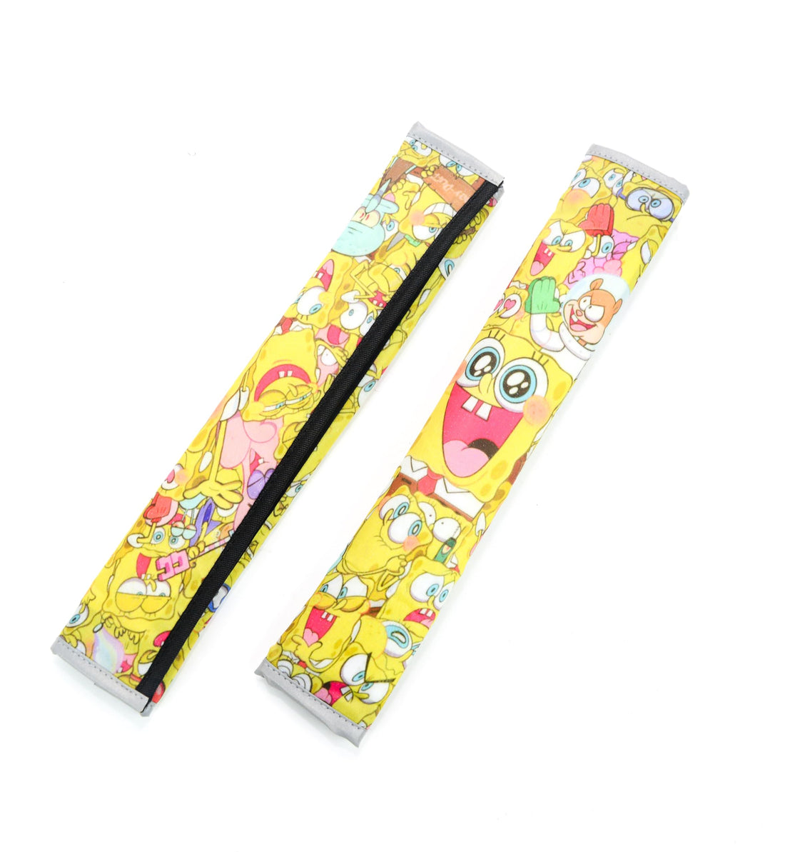 Generic Spongebob and Sandy 2 Pcs Sparkling Seat Belt Cover, Protector from radar fines, Accessories Compatible with All Cars With light reflect feature