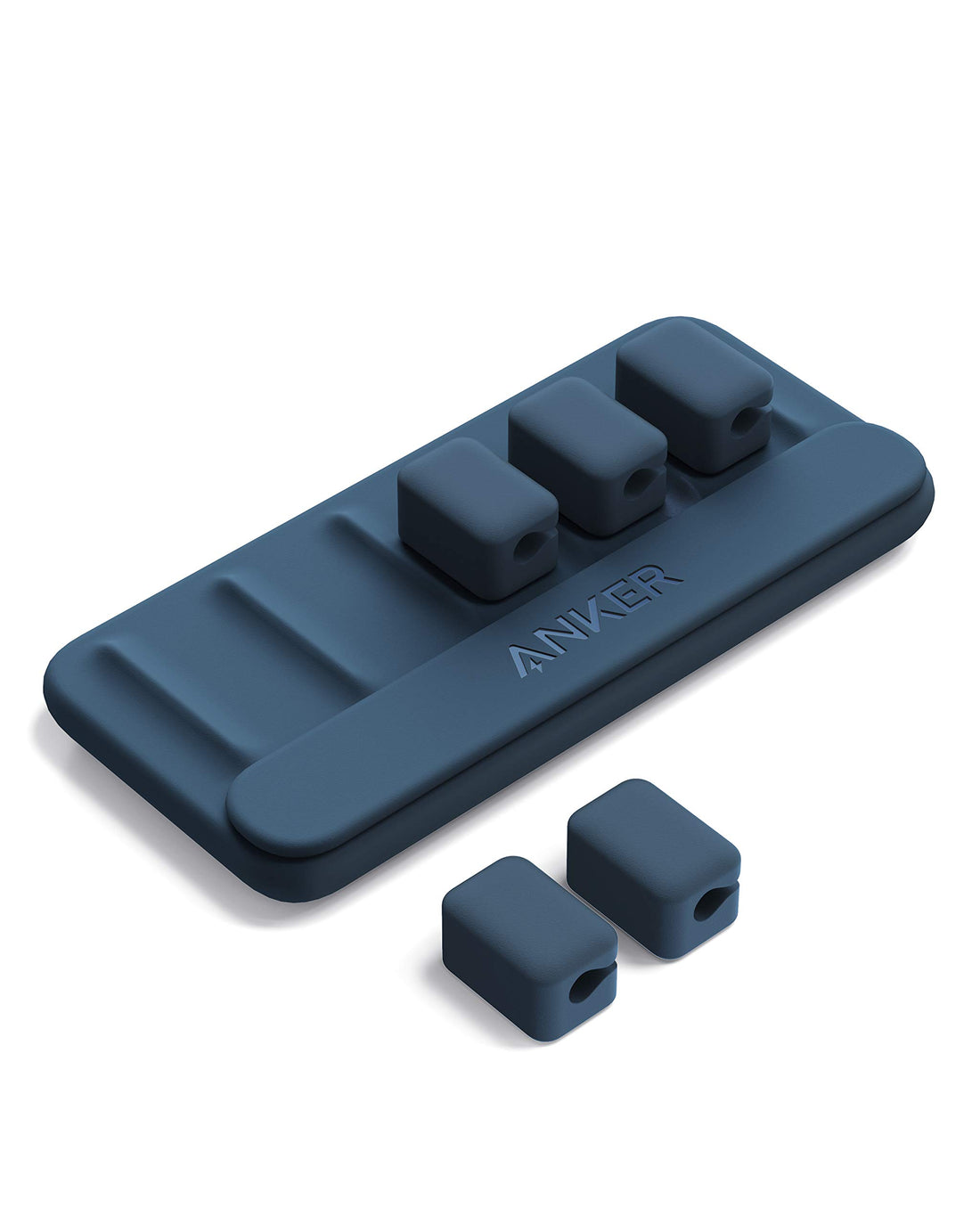 Anker Cable Management, Magnetic Cable Holder, Desktop Cable Ties, 5 Clips for Lightning Cable, USB-C Cable, Micro Cable, Sticks to Wood, Marble, Metal and Glass (in Blue)