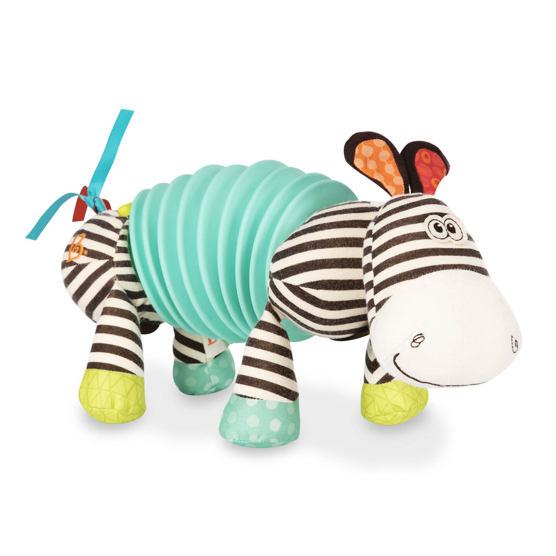 B. toys baby – Sensory Zebra Plush – Zebra Accordion – Interactive Stuffed Animal – Musical Baby – 6 Months + – Squeezy Zeeby