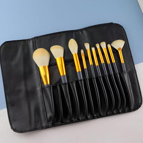 Handy Set of 10 Small Makeup Brushes in a Purse, Fits Travel Easily.Perfect for On-the-Go Use, Whether for Work, Travel, or Indoors..Design Is Not Available