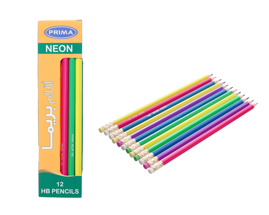 Prima Neon Wooden Pencils Bright, Stylish Pencils for Creative Writing and Drawing