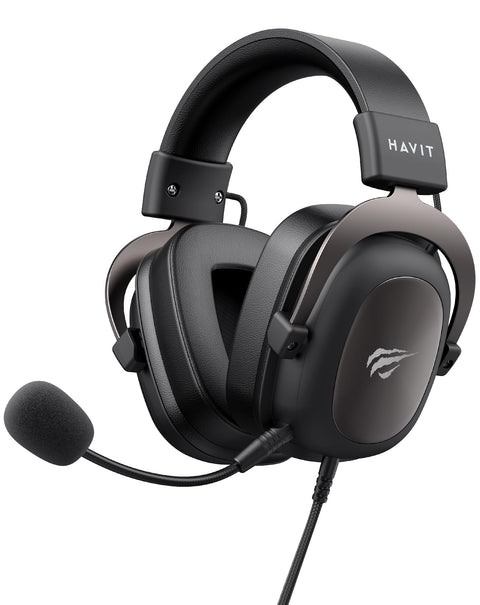 HAVIT H2002d Gaming Headsets for PS4, PS5, PC, Xbox Series X|S, Xbox One Controller Gaming Headphones with Mic - 53mm Drivers - Durable Aluminum Frame