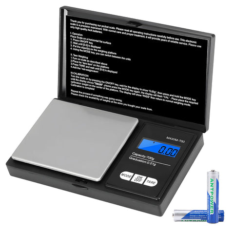 Vinabo Precision Scale 700g/0.01g, Portable Jewelry Scale, Precision Scales 0.01g, Digital Pro Pocket, with LCD Display and 7 Units, Tare Function, for Kitchen Cooking, Coffee, Medication