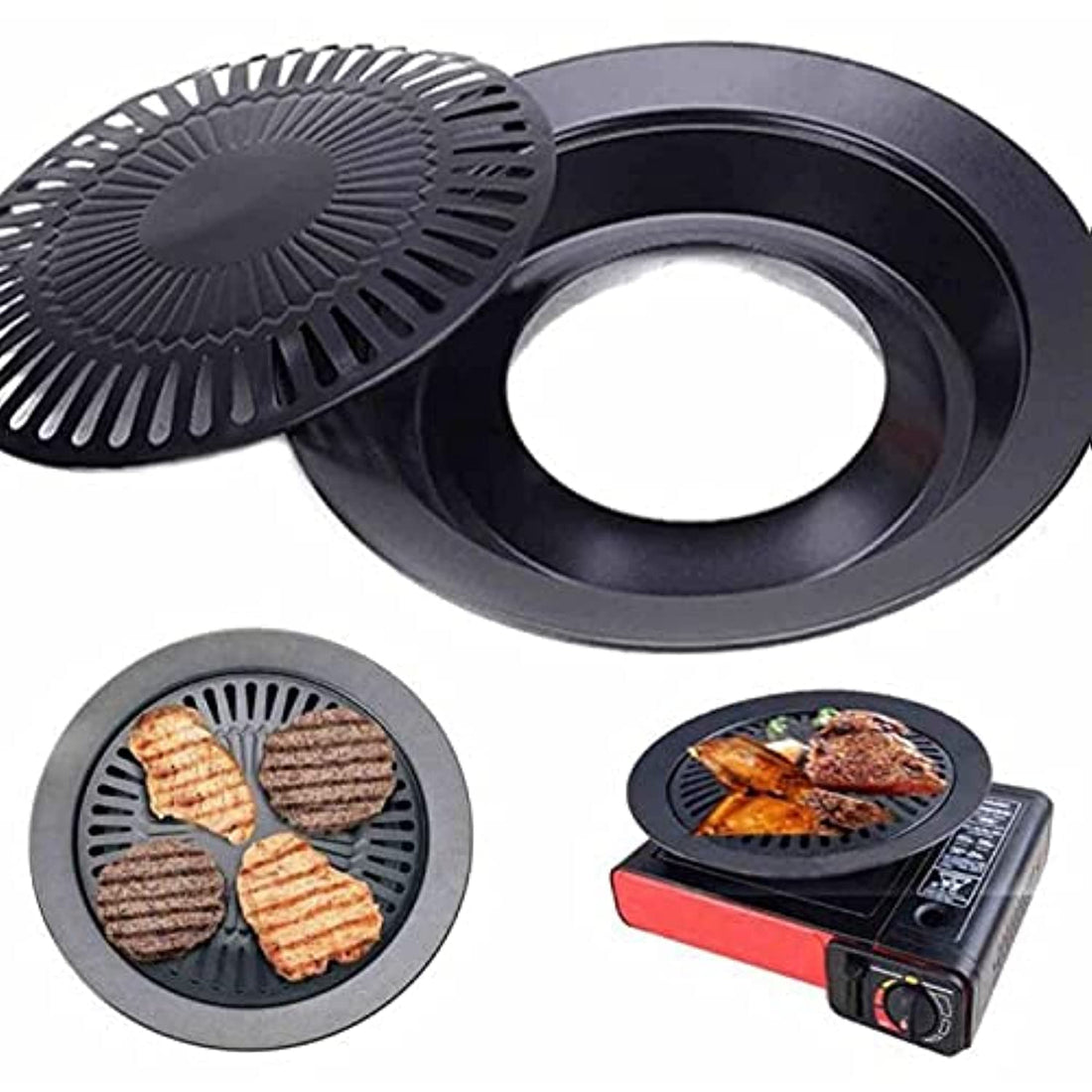 Credly Non-Stick Smokeless Indoor Tandoori Gas Grill Multi-Functional Cook Top BBQ Grill