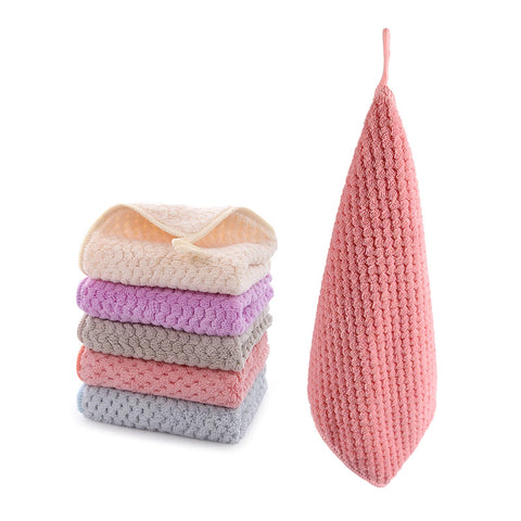 Hanging Hand Towelsï¼ŒHand Dry Towels for Kitchen & Bathroom, Super Absorbent Soft Small Hanging Towel Set with Hanging Loop, Machine Washable Towel Fast Drying, Set of 5