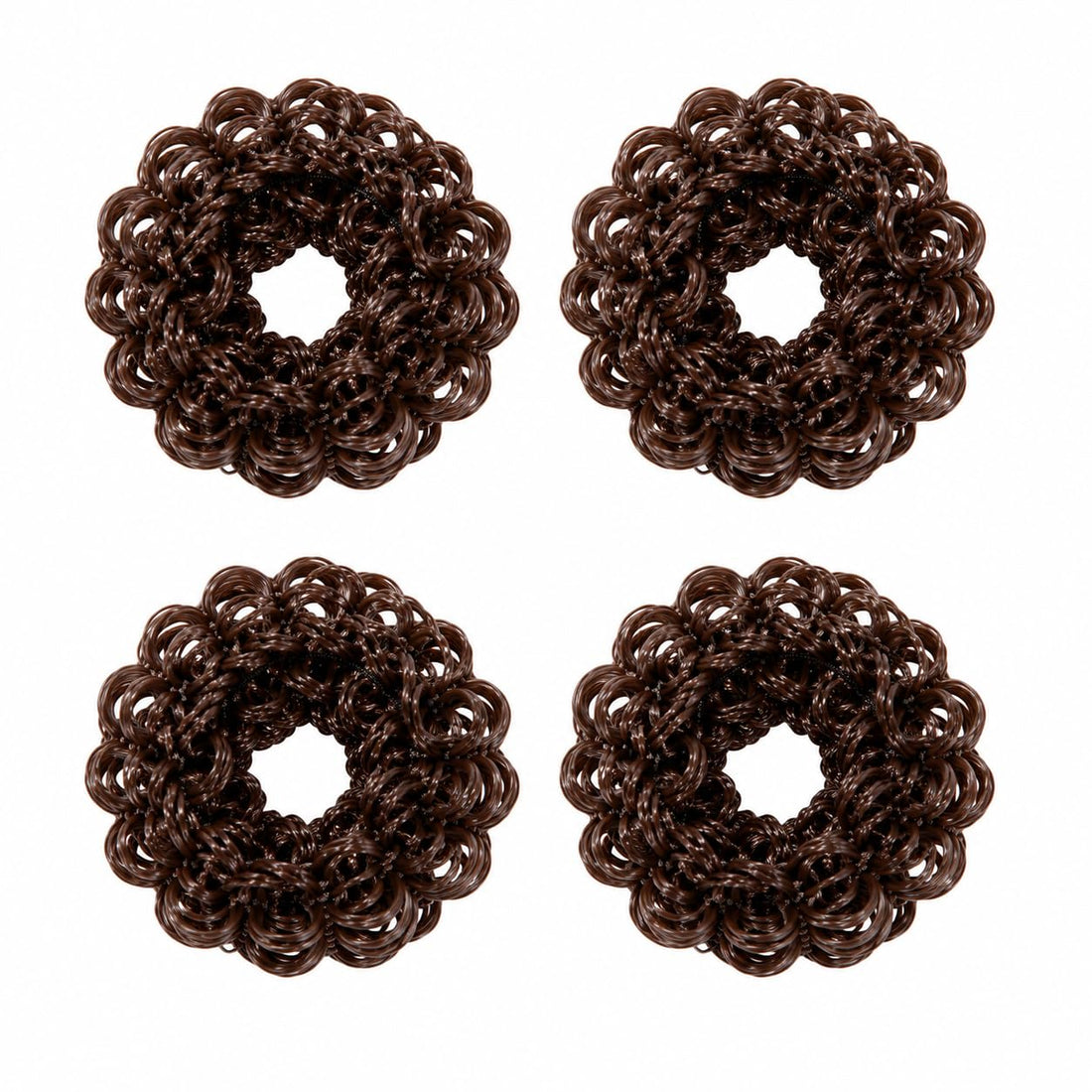Soft Curly Hair Scrunchie Korean Style – Fashion Elastic Bun Hair Accessory for Women with Full Messy Bun Effect and Comfortable Daily Wear (4pcs)