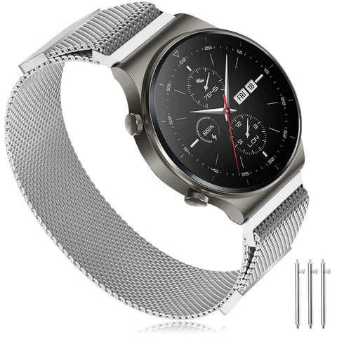 Huawei Watch GT2 46mm/Huawei Watch GT2e Band, 22mm Mesh Stainless Steel Double Magnetic Bracelet for Huawei Watch GT2 Pro/Huawei Watch GT Active/Huawei Watch 3/3 Pro/Amazfit GTR 3/2