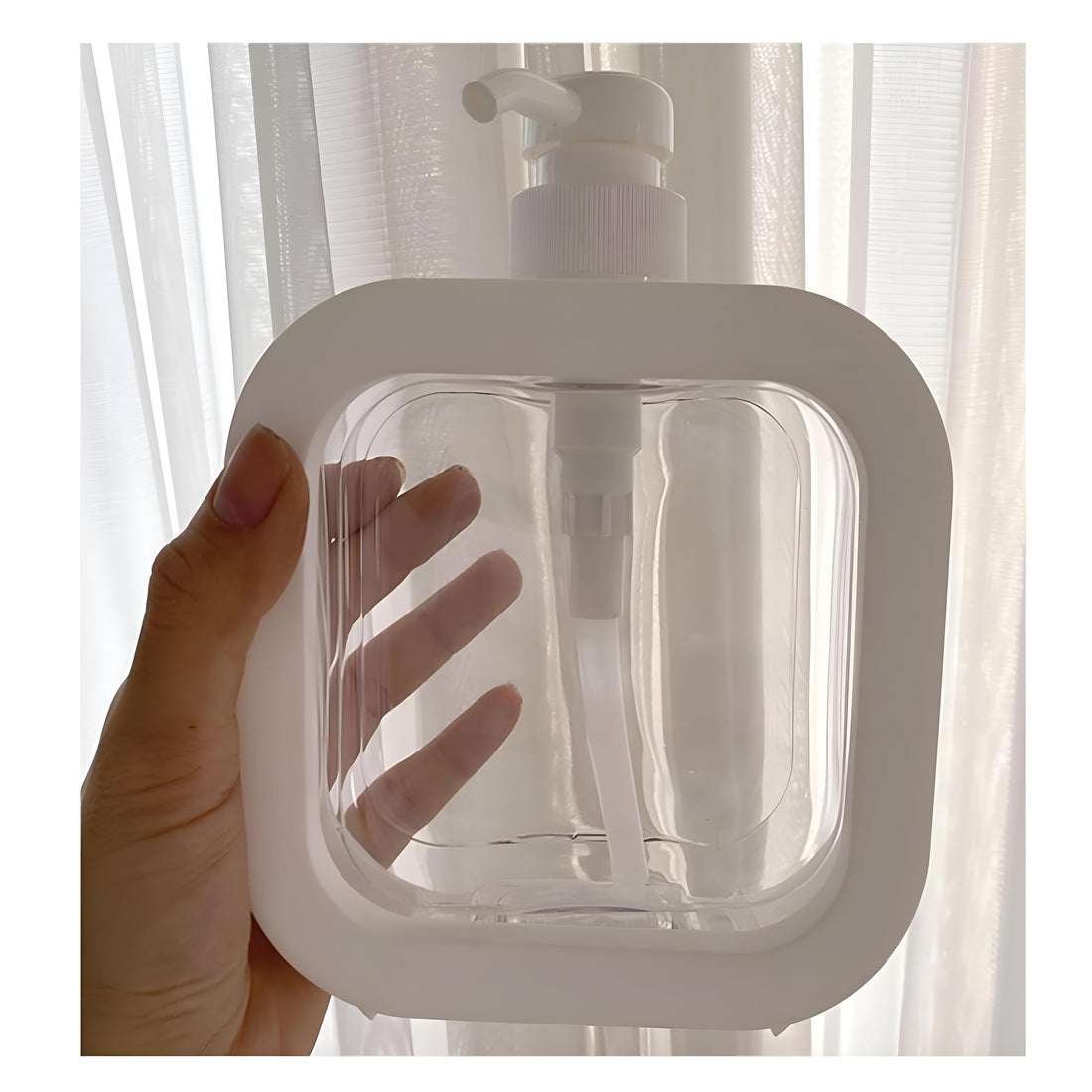 Liquid Bottle - Empty transparent container perfect for shampoo, lotion, or dish soap. Large capacity white dispenser suits bathroom and kitchen households. Durable material ensures long-lasting use w