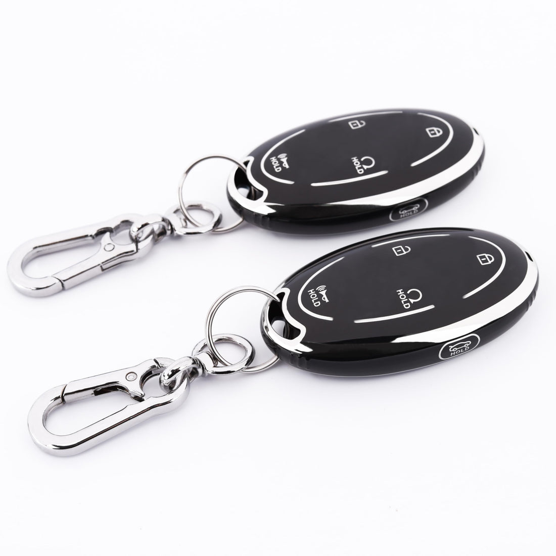 5-Button Key Fob Cover for Hyundai 2024-2025 Tucson Elantra Santa Fe Kona Sonata IONIQ, Protective Case with Anti-Loss Keychain, Black