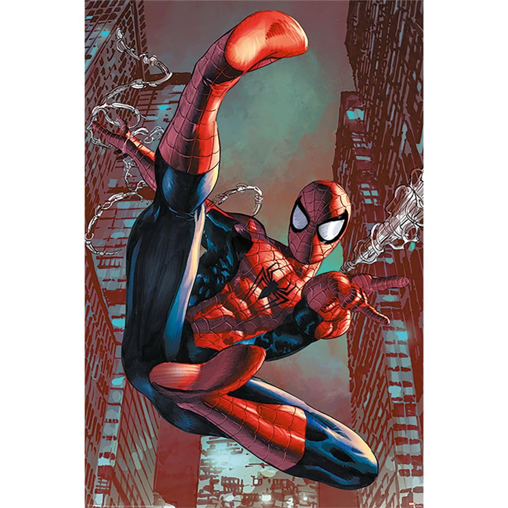 Pyramid International Web Slinger Maxi Poster, Wood, Multicolour - 91.5 x 61 x 0.02cm