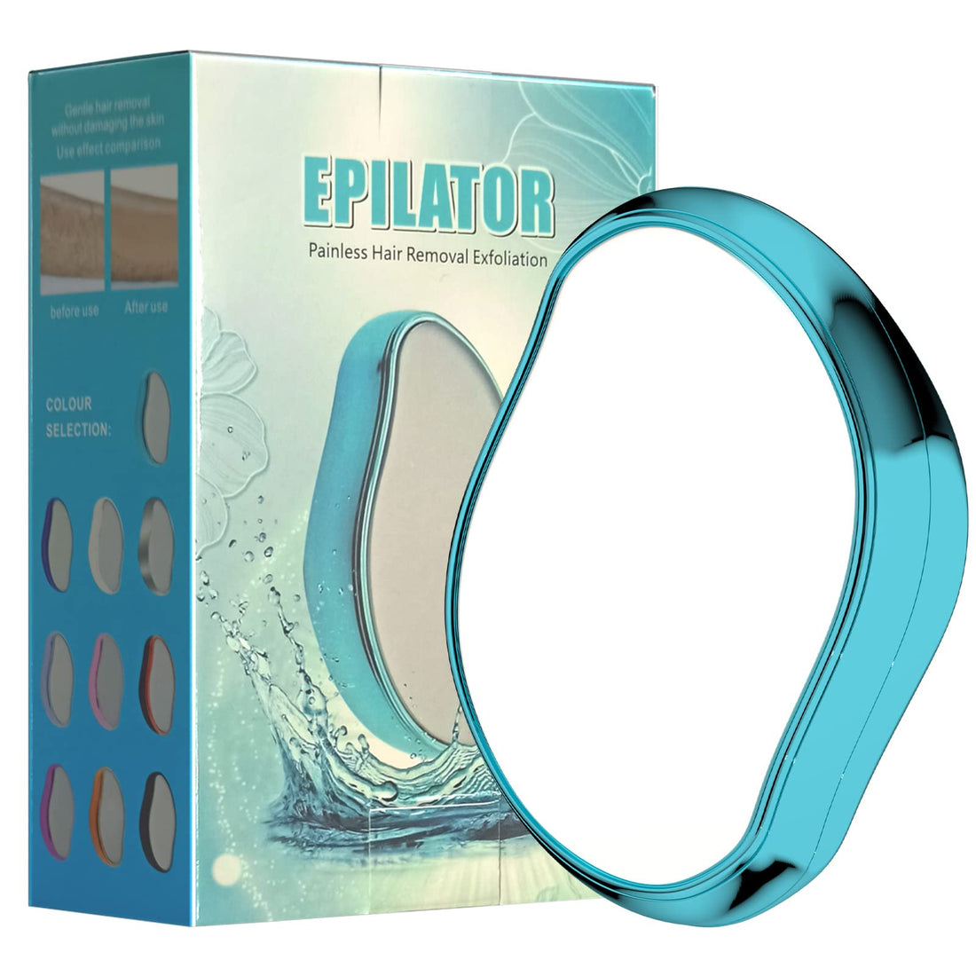 Magic Crystal Hair Eraser, Painless Exfoliation Silky Smooth Hair Remover Eraser Removal Tool for Men Women Arms Legs Back Chest, Fast & Easy Hair Removal Mild Epilator (Light Blue)