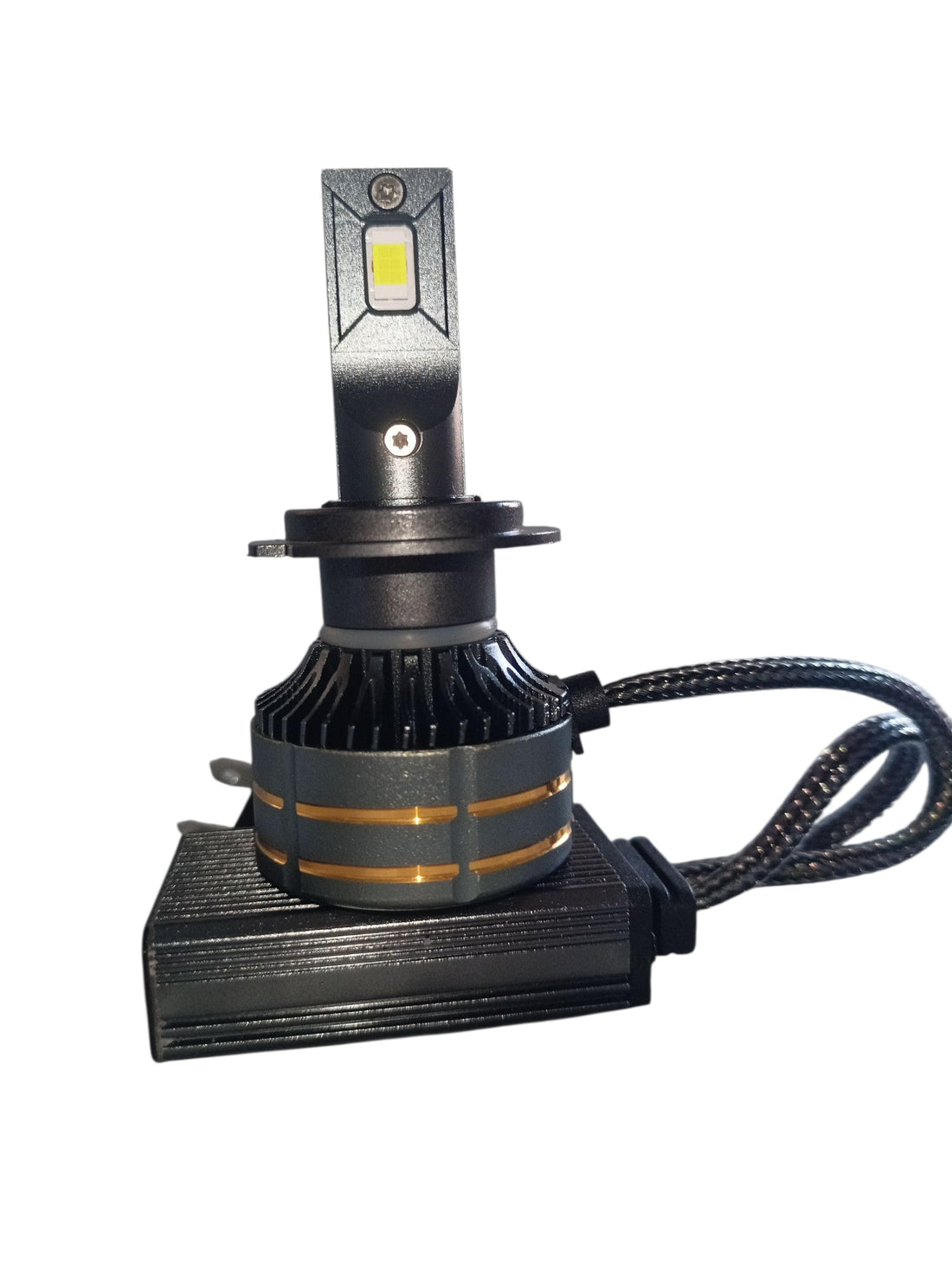 Ultra-Bright LED Headlight Bulb, 35W 6500K 3500LM, Turbo Fan Cooling System, Waterproof Car Headlamp with Copper Heat Sink, Plug and Play Installation (H7)