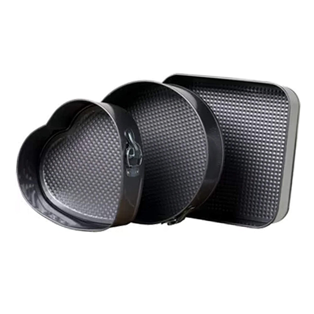 Generic Set of 3 Heart & Square Spring Form Round Cake Baking TIN Tray PAN BAKEWARE