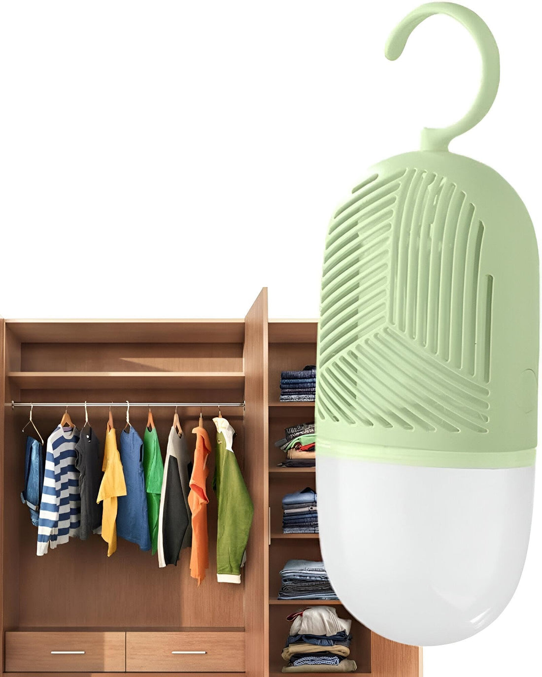 Cloakroom Dehumidifier - Hanging Moisture Absorbing Bags with Water Collector to Safeguard Clothes from Dampness and Maintain Freshness in Dorms (1 piece of the color shown)