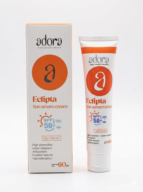 Adora Sunscreen Cream Lotion SPF 50+ Suitable For All Skin Types And Water Resistant And Works On Prevention Of Sun Harmful Radiation In Addition With Antioxidants