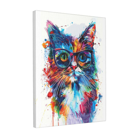 Graffiti Cat Canvas Wall Art Colorful Banksy Cats Pictures Pop Art Painting Funny Cats Prints Modern Animal Artwork for Bathroom Living Room Bedroom Office Framed Wall Decor 12"x16"