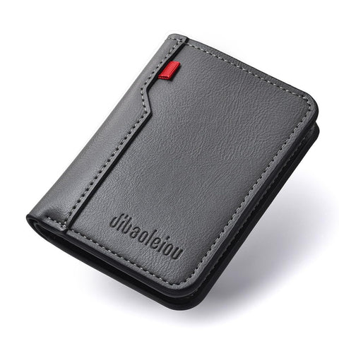 Mens Wallet Premium Leather - Mens Slim Card Wallet Slim Small Size Men Wallet/Small Men's Wallet/Card Holder for Men (Gray)
