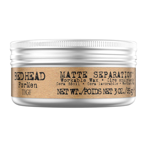 Bed Head For Men by TIGI | Matte Separation Styling Hair Wax | Professional Firm Hold for Men | Hair Styling Product with Beeswax | For Short with Medium Length Hair | 85 g