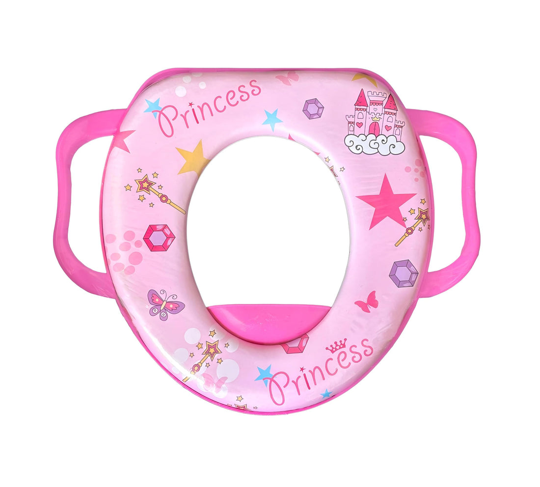 Training Seat - Comfortable, Safe Pediatric Toilet Seat with Handle-Loop for Stability and Secure Cover for Easy Potty Learning (Model3, Bink)