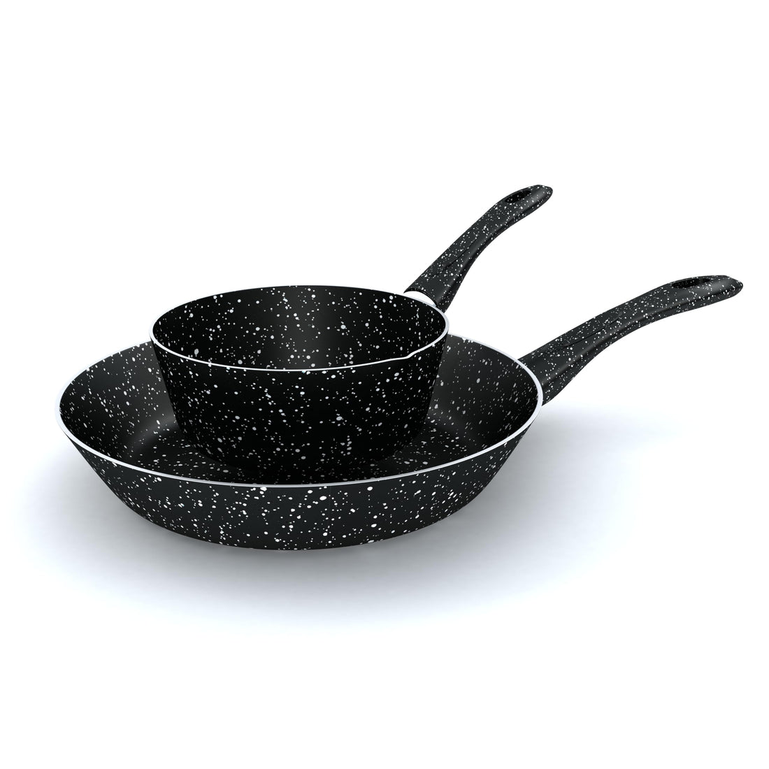 LAPIS Granite Casserole And Frying Pan Set Size 16-26 cm Back 2 Piece