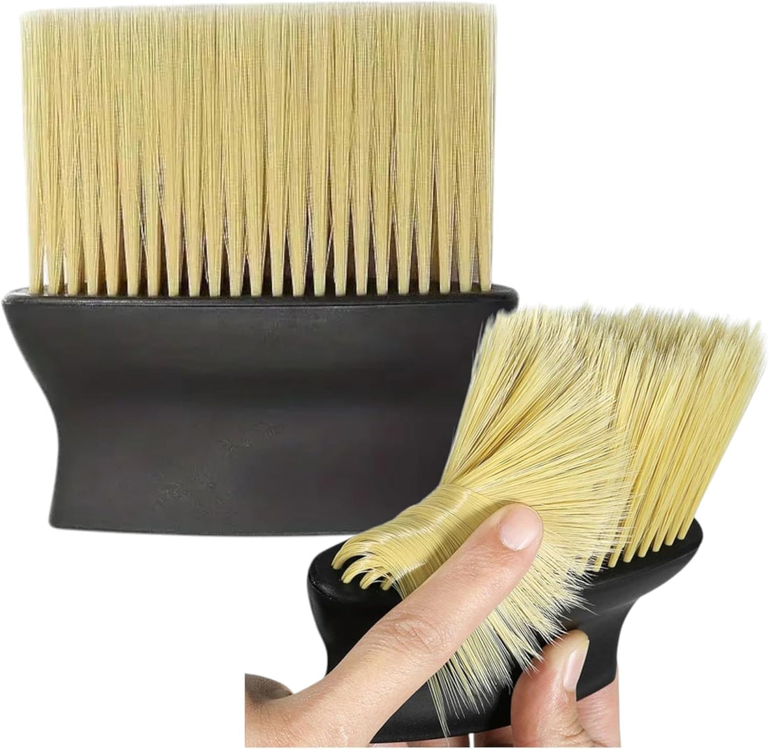 Professional Hair Cleaning Brush, Soft Natural Bristles, Black Handle, Salon and Personal Use