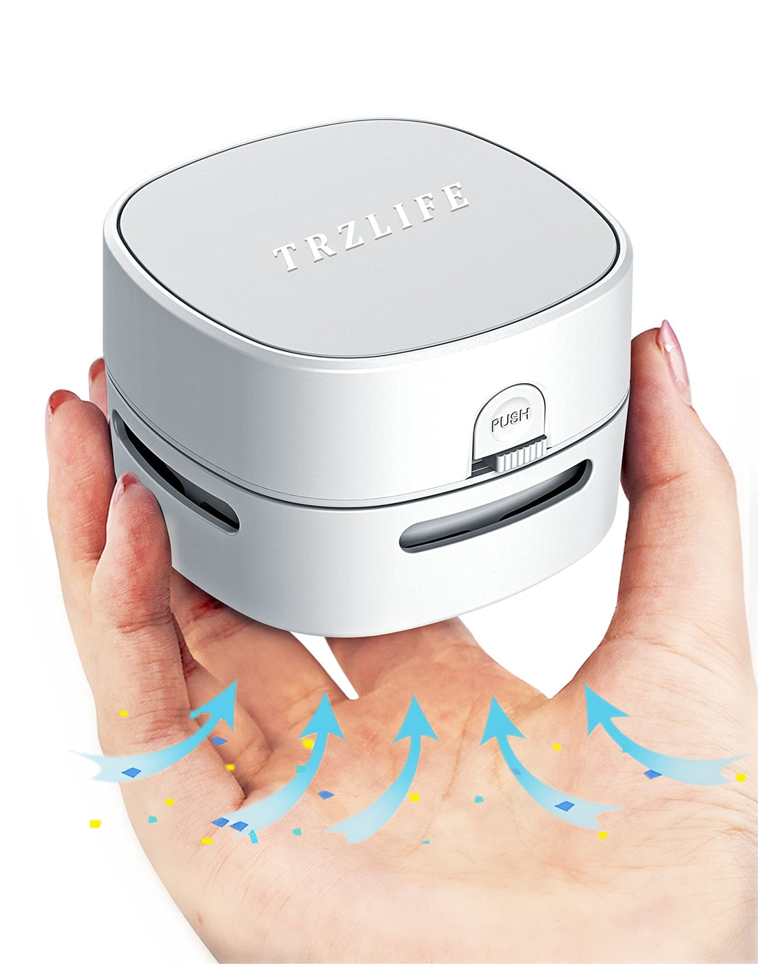TRZLIFE Desk Vacuum Cleaner, Upgraded Mini Table Vacuum Cleaner Improved Details AA Batteries High Suction Durable Cordless Mini Vac up Tiny Items Crumbs Flakes for Desktop Drawer Countertop