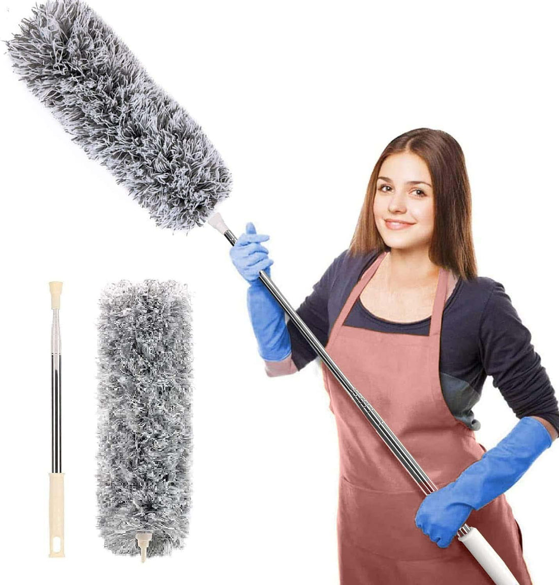 ULTRINA Foldable Microfiber Fan Cleaning Duster Steel Body Flexible Fan mop for Quick and Easy Cleaning of Home, Kitchen, Car, Ceiling, and Fan Dusting Office Fan Cleaning Brush with Long Rod