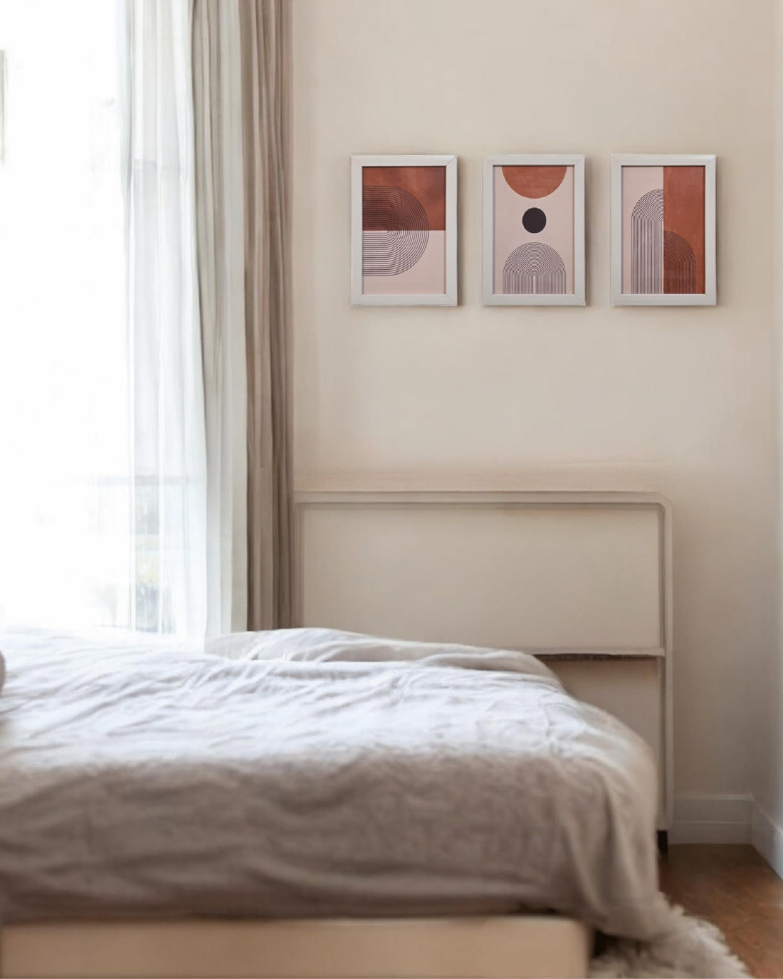 TerraTone Modern Wall Art Trio Set of 3-Framed Wall Art Collage Print Set, Henri Matisse Botanical Posters in Beige and Blush Tones Illustrations Modern Wall Décor TT-WH-4
