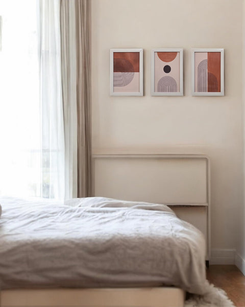 Modern Wall Art Trio Set of 3-Framed Wall Art Collage Print Set, Henri Matisse Botanical Posters in Beige and Blush Tones Illustrations Modern Wall Décor TT-WH-4