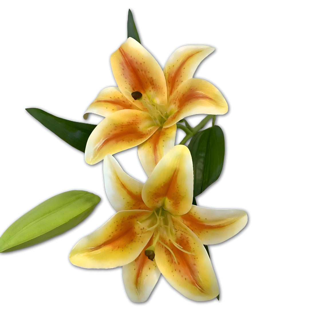 Artificial Flowers - Real touch tiger lily bouquet with 2 full blooming heads, perfect for elegant home or office decoration, garden displays, weddings, and stylish interior accents (option 1, 1 pcs)