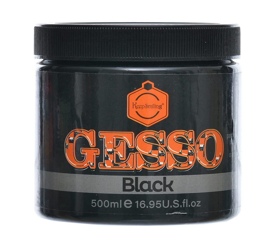 Keep Smiling GE-500B Gesso Universal Primer Black Acrylic 500mL - Black