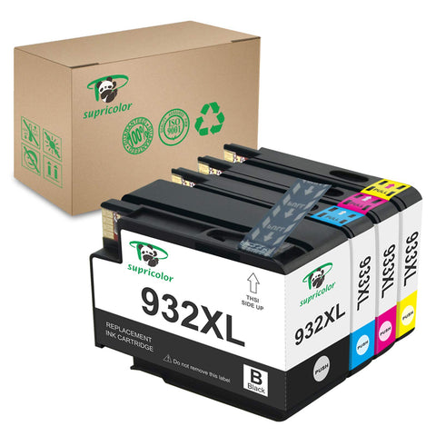 932xl 933xl Compatible Ink Cartridges, Replacement for 932 933 High Yield 4 Packs(1 Black 1 Cyan 1 Magenta 1 Yellow) Work with Officejet 6600 6700 6100 7110 7610 7612 Printer