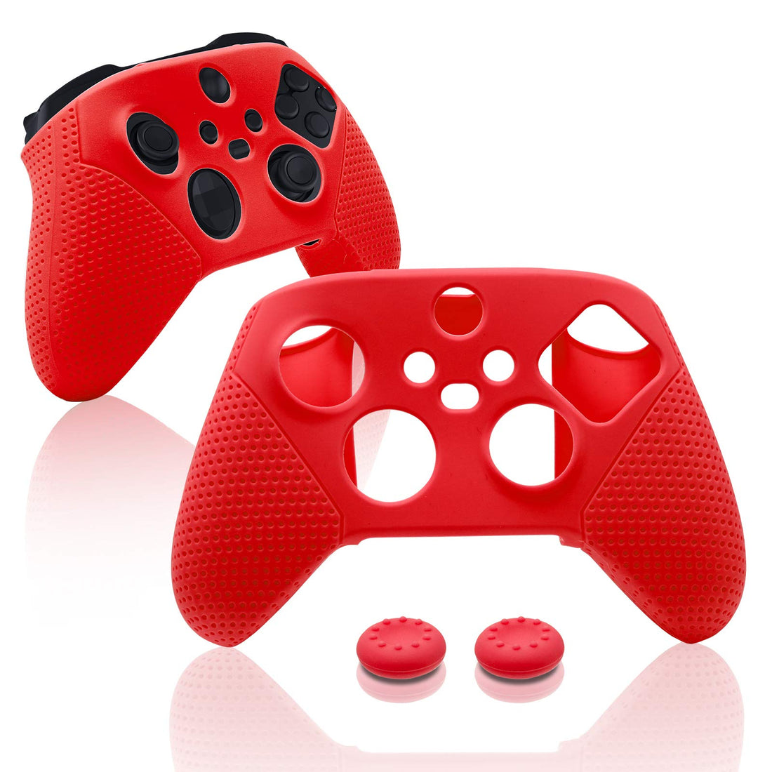 ECHZOVE X-Box Series X/S Controller Silicone Cover Case, X-Box Series X Controller Skin Silicone - Red