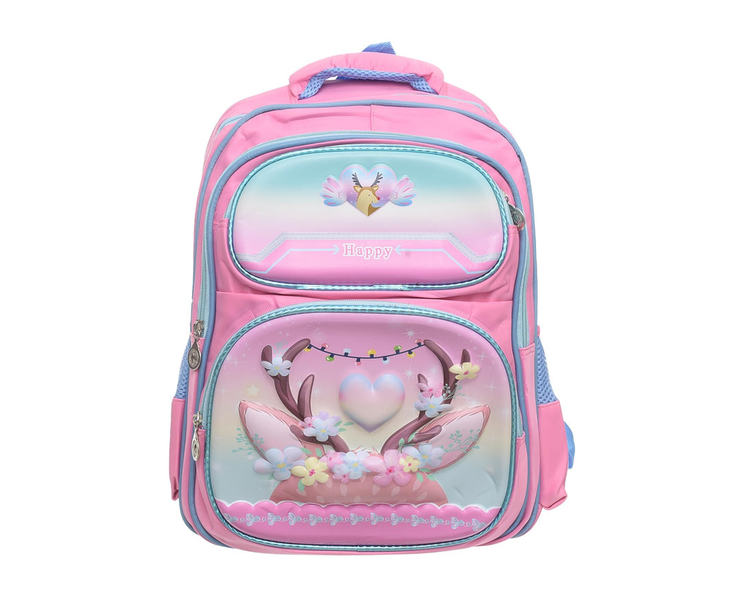 MG-3 16INCH 16244 Durable School Backpack with 4 Zippers, Spacious & Lightweight Bag for Kids, Teens & Students, Comfortable Shoulder Straps 3D