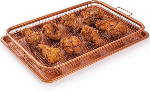 Air Fryer Crispy Bread Maker, Premium Multi-Purpose Air Fryer with Grill Mesh Tray, Non-Stick Square Pan Design, Oven Safe
