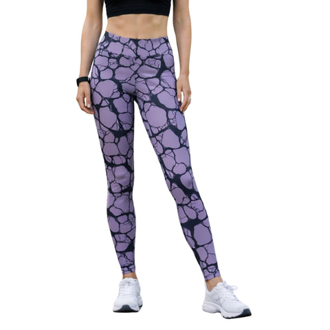 High Waisted Full Length Workout, Women's Athletic Leggings with Signature Pattern. Comfortable and Stretchy for Sport and Everyday Style for Girls and Women