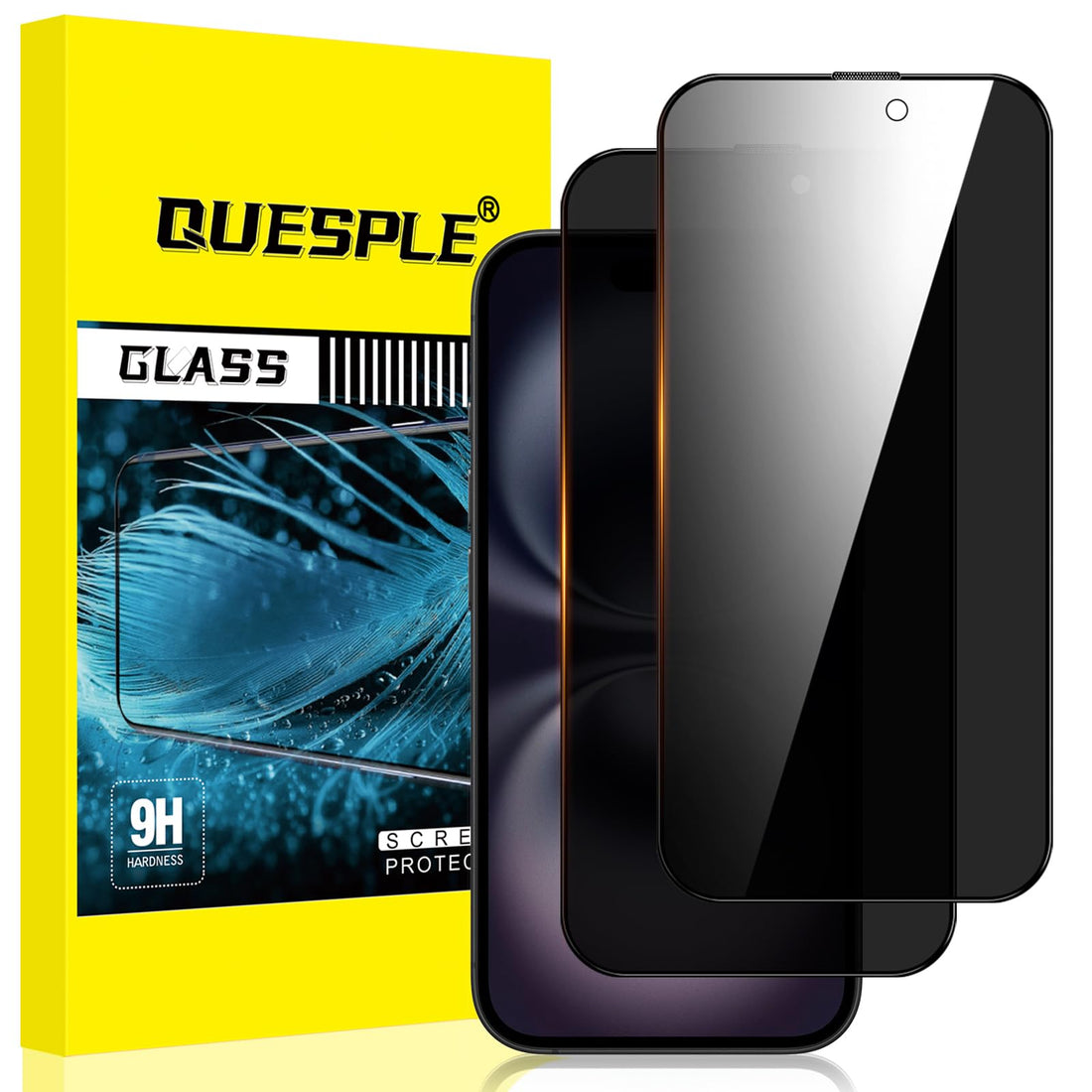 [Pack of 2] Tempered Glass Privacy Screen for iPhone 16 Plus 6.7 Inch, Anti-Scratch, 9H Hardness, Bubble-Free iPhone 16 Plus Privacy Screen Protector Tempered Glass Screen Protector