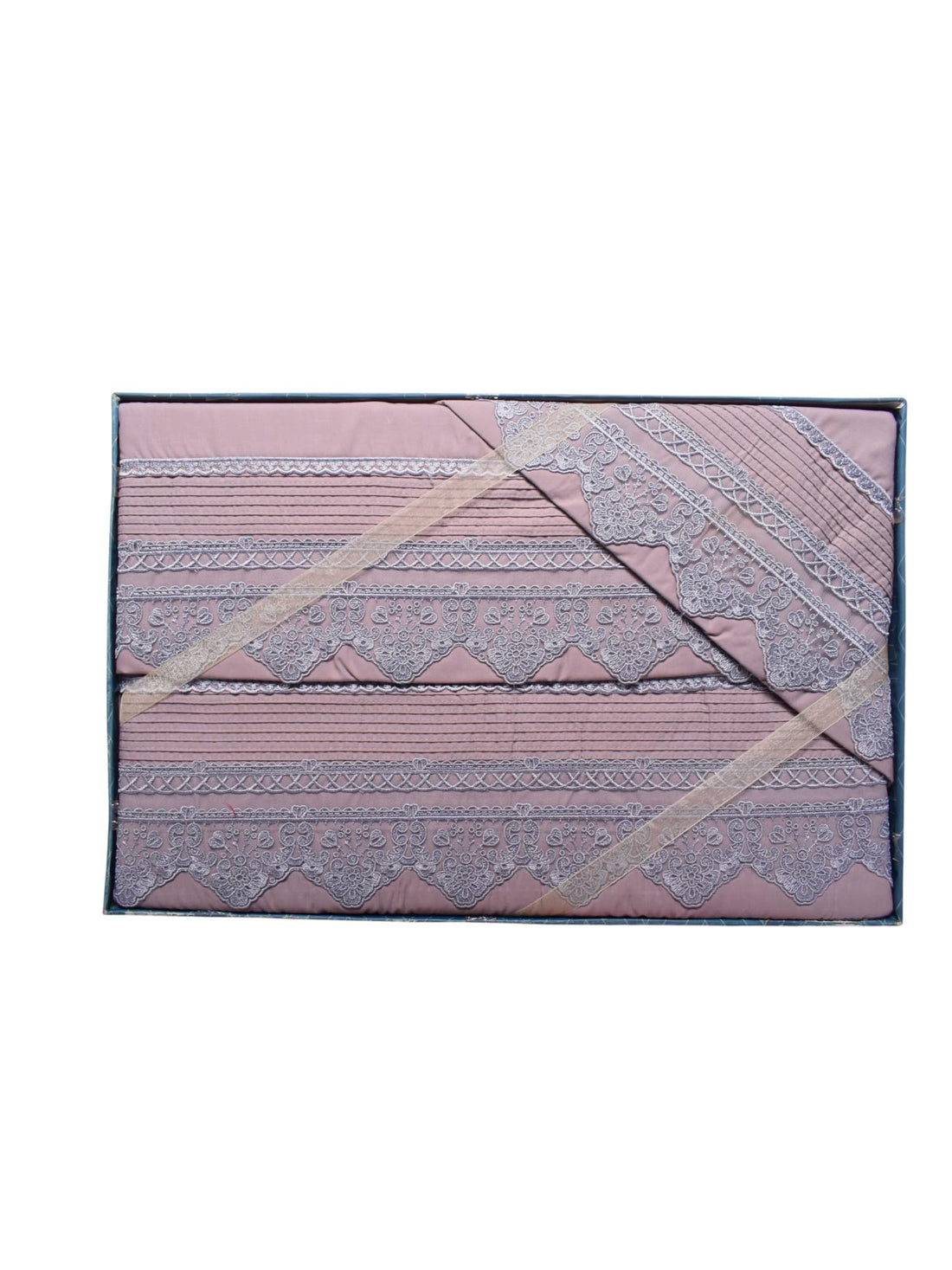 Elegant Bed Sheet Set, 260x280 cm, 2 Pillowcases 55x75 cm, 2 Pillow Covers 45x180 cm, Grey, 5 Pieces