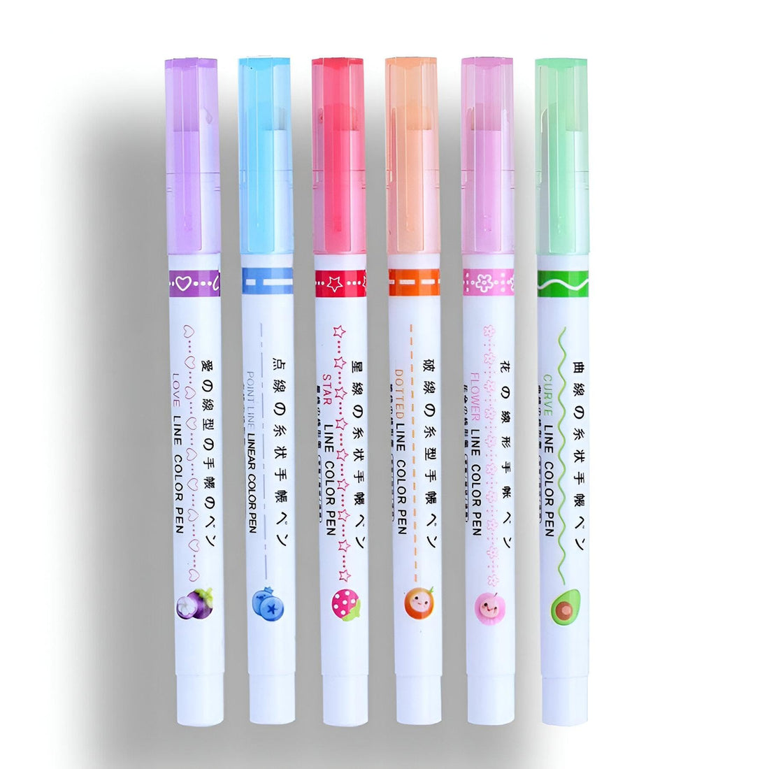 Art Pens - Fluorescent Highlighter Set Perfect for Scrapbooks, Journals, Notes, Schedules, Creative Calendars