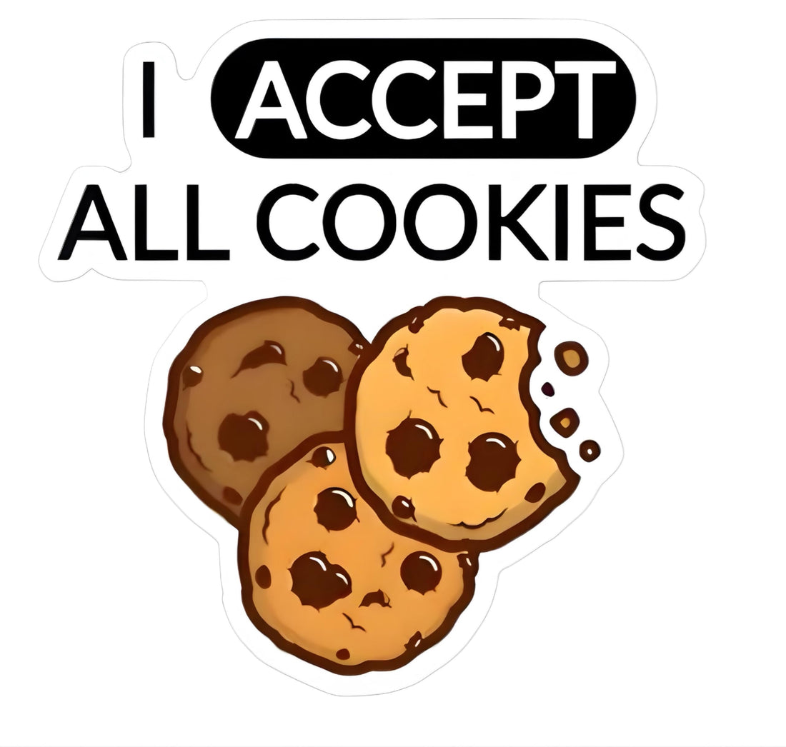 Funny Laptop Sticker Set – Cute Cookie Illustration with Tech Humor, Minimal Aesthetic Design, Set of 2 Stickers