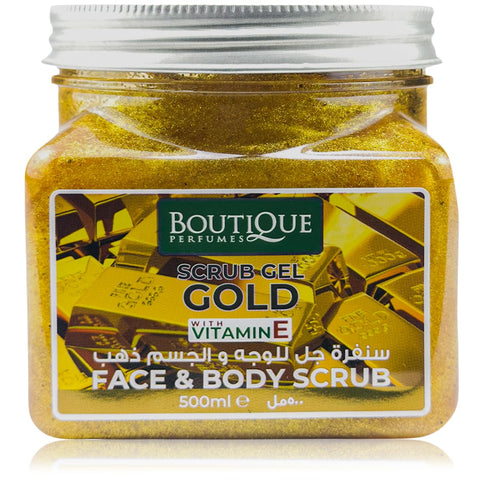 Boutique - Scrub Gel, With Vitamin E, Face & Body Scrub, 500 ML (Gold)