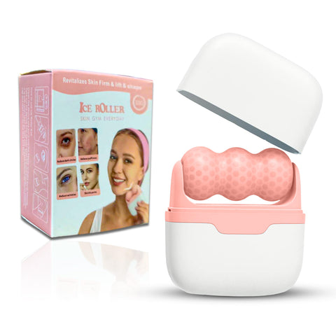 Ice Roller For Face & Eye For Facial Skin Care, Ice Roller Your Portable Cool Comfort Companion For All Skin Types (Pink)