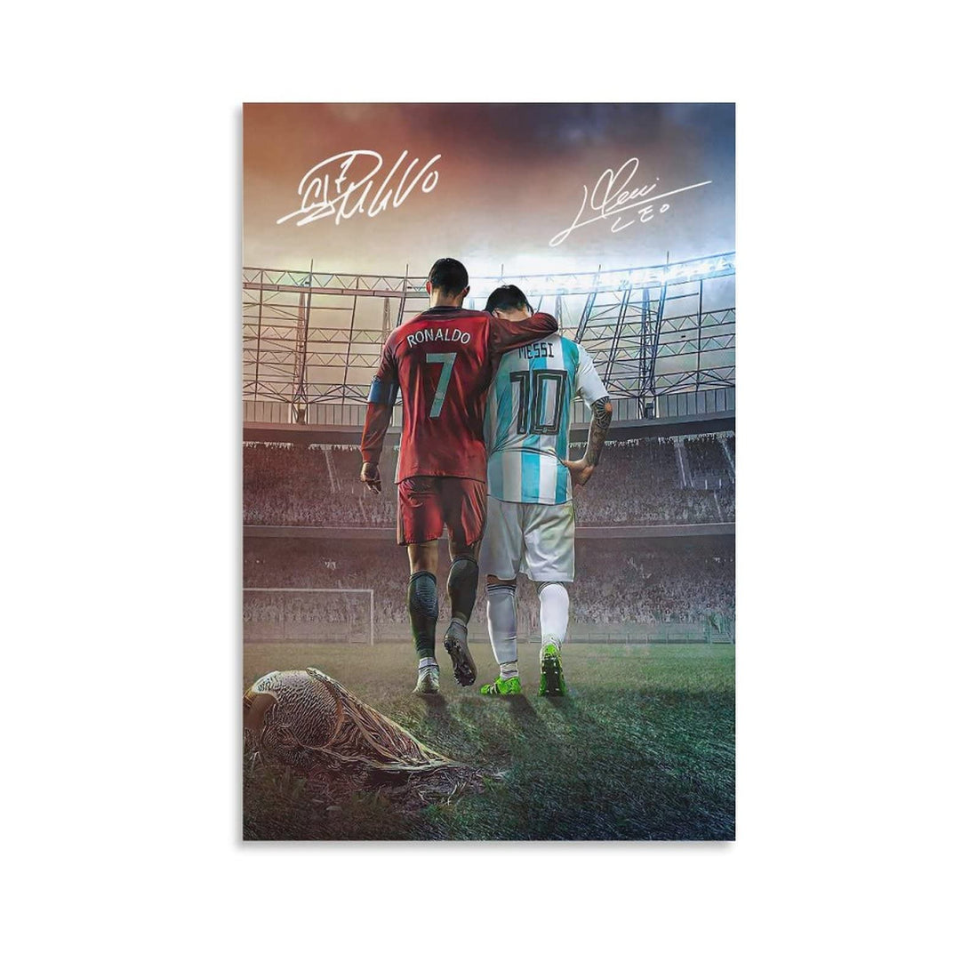 fhzang Messi Ronaldo Poster 1 Canvas Poster Unframed: 12x18 inches (30x45 cm)