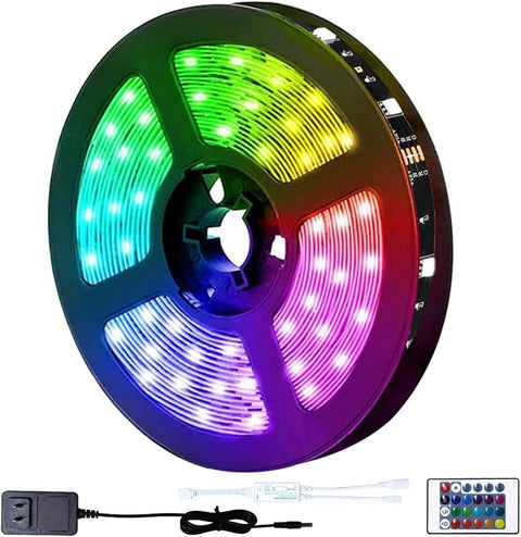 Dimmable LED Light Strip,Inwa 16 Color Changing DIY Strip Lights with Remote Control, for TV/Bedroom/Home Decoration/Party/Bar and Outdoor (5M LED)