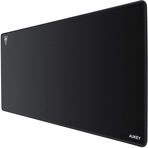 AUKEY Gaming Mouse Pad Large XXL (900 X 400 X 3 MM) Thick Extended Mouse Mat Non-Slip Spill-Resistant Desk Pad with Special-Textured Surface, Anti-Fray Stitched Edges for Keyboard, PC - Black