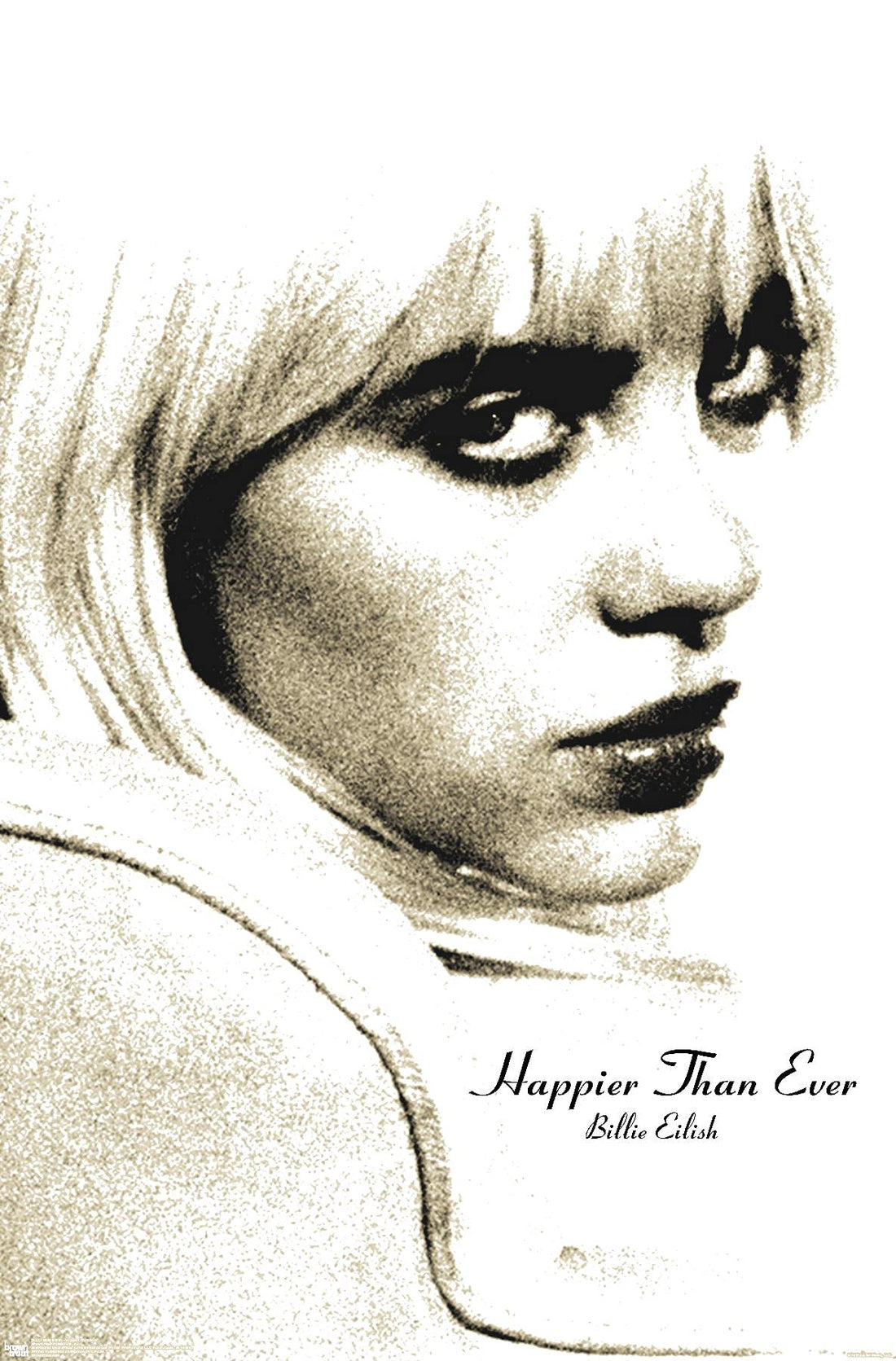 Trends International Billie Eilish-Happier Than Ever Wall Poster, 22.375" x 34", Unframed Version, Bedroom