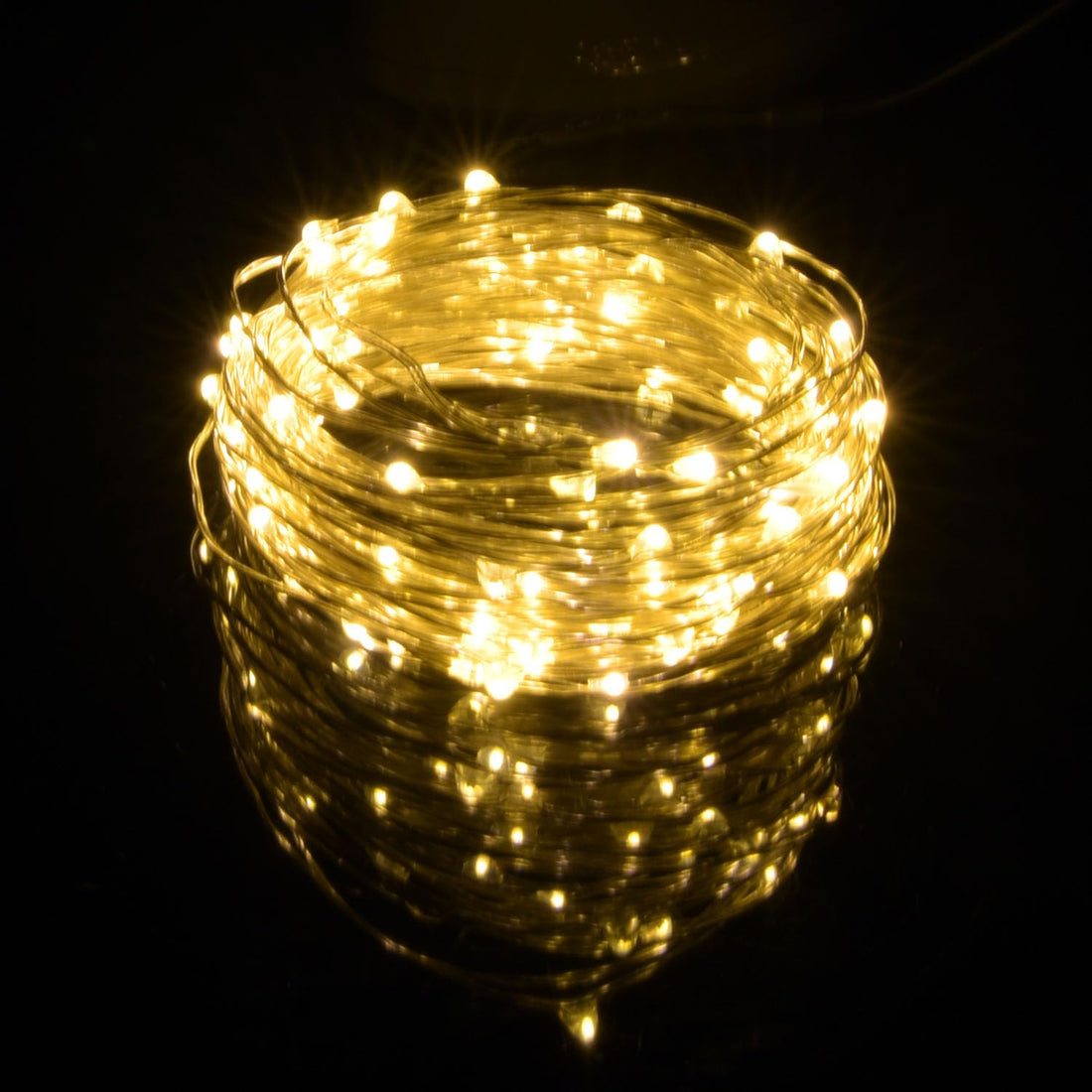 USB LED Fairy String Light,100 LED Bulbs 33ft /10M, Silver Wire Waterproof Starry String Lights for Indoor, Bedroom Festival Christmas Wedding Party (Warm White)
