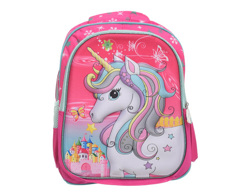 ST-7 14INCH D1411 3D Durable School Backpack with 2 Zippers, Spacious & Lightweight Bag for Kids, Teens & Students, Comfortable Shoulder Straps