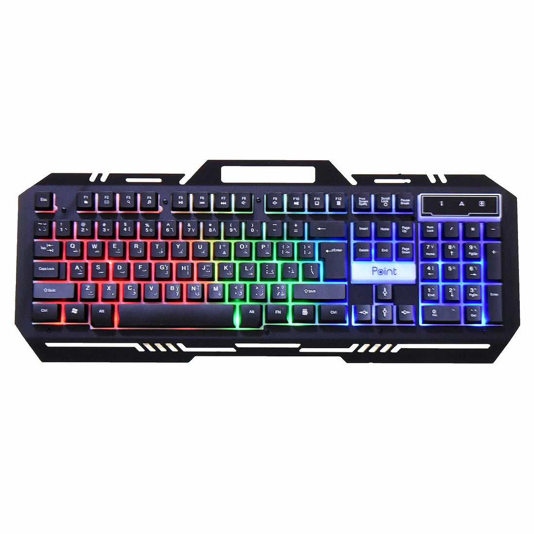 Point PT-80 Standard Wired Gaming keyboard Containing ColorFul Light With Feel More Comfortable And Easy to Use For Multi Devices - Black